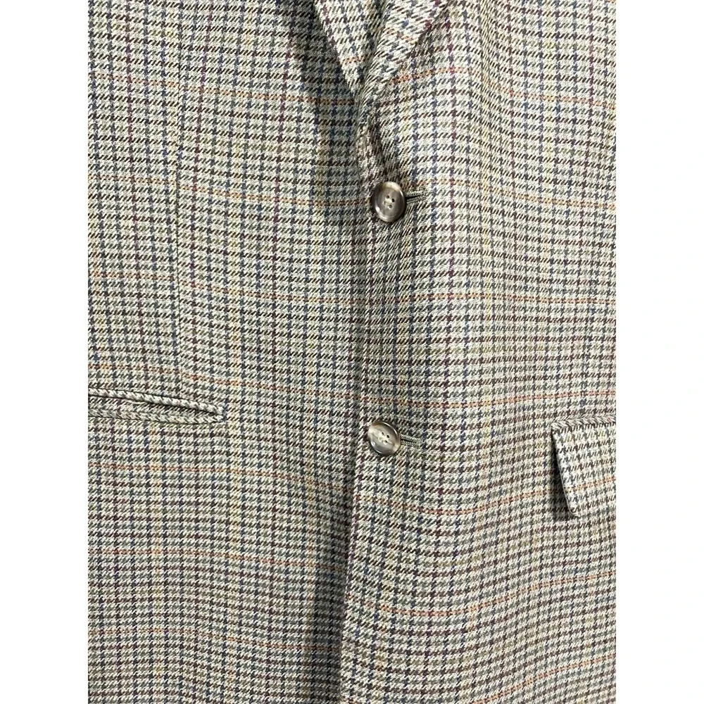 Meeting Street Men46R Blazer Lambswool Cashmere Houndstooth Sport Coat Tan Brown